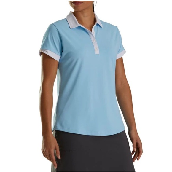 NNT Footjoy polyblend blue collared short sleeve polo golf Casual light top S - Picture 1 of 5